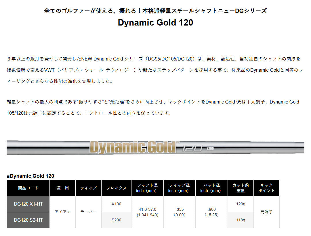 【シャフトカスタム】スリクソン ZXi5 RKT【Dynamic Gold 120】（5～PW）6本セット