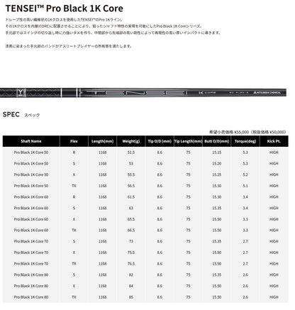 【特注】ゼクシオ14 プラス ドライバー TENSEIプロ ブラック 1K Core カスタムクラブ ※ダンロップ宮崎工場にて約2週間で完成