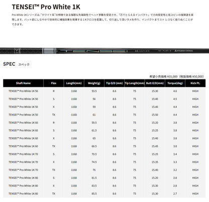 【特注】ゼクシオ14 プラス ドライバー TENSEIプロ ホワイト 1K カスタムクラブ※メーカー在庫ありで3日～5日で完成